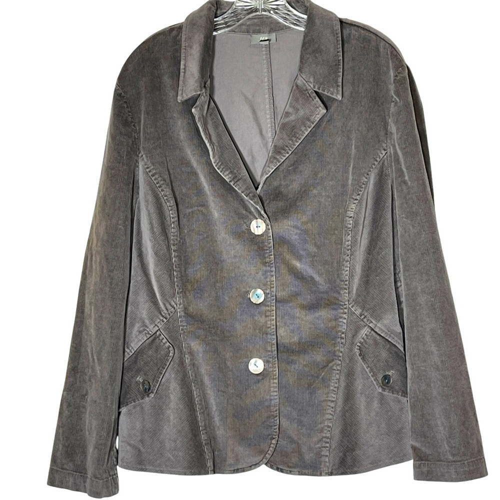 J. Jill Blazer Gray Corduroy Jacket Academia Preppy Women’s XL